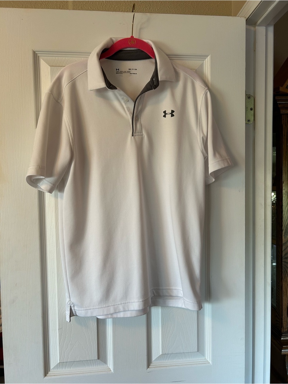 Under Armour Men’s White Polo with Gray Trim